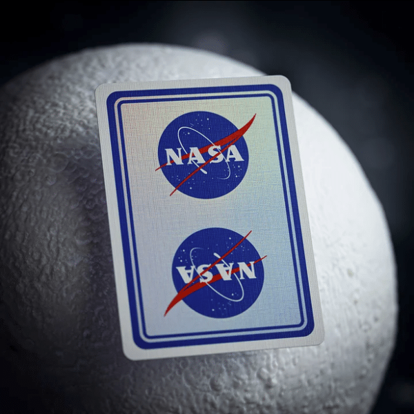 NASA Holographic Foil “Meatball” Logo Gilded- Silver Playing Cards by Fulton - Image 3