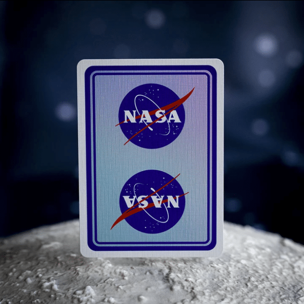 NASA Holographic Foil “Meatball” Logo Gilded- Silver Playing Cards by Fulton - Image 2