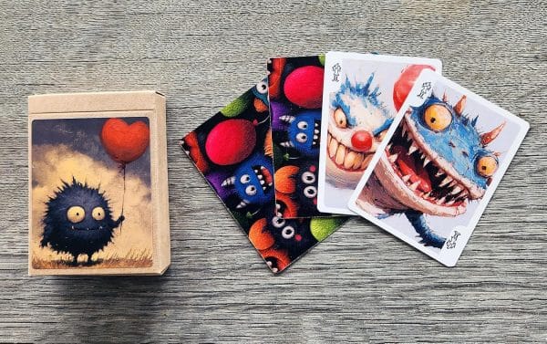 Playful Monsters Cute quirky creatures with balloons parties Playing Cards - Image 5