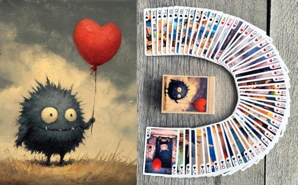 Playful Monsters Cute quirky creatures with balloons parties Playing Cards
