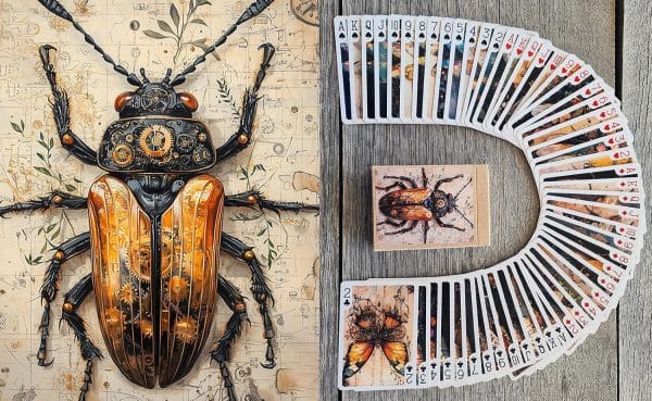 Steampunk Insectarium Butterflies Beetles Dragonflies and Moths Playing Cards