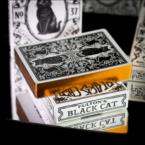 Fultons Black Cat Limited Edition Gilded- Orange Playing Cards by Fulton