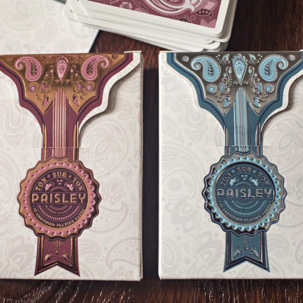 Paisley Ton sur Ton - Poudre Red Playing Cards by Dutch Card House - Image 4