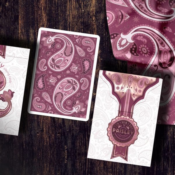 Paisley Ton sur Ton - Poudre Red Playing Cards by Dutch Card House