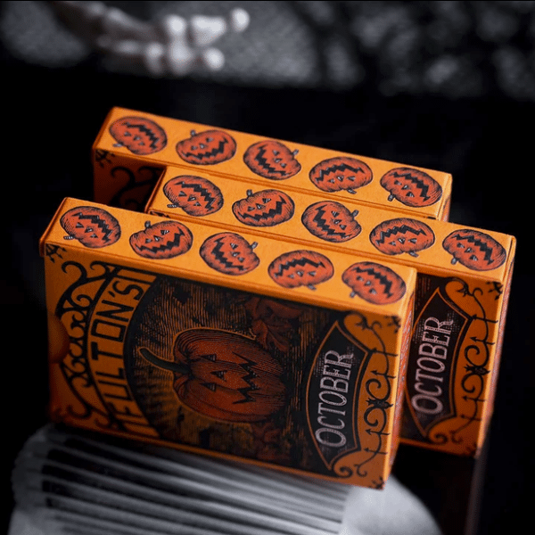 October V2 Pumpkin Orange Playing Cards by Fulton - Image 18