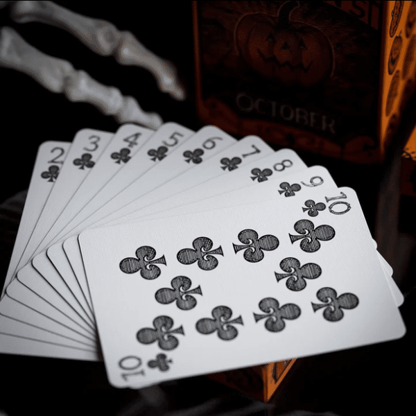 October V2 Pumpkin Orange Limited Gilded- Pearl Playing Cards by Fulton - Image 16
