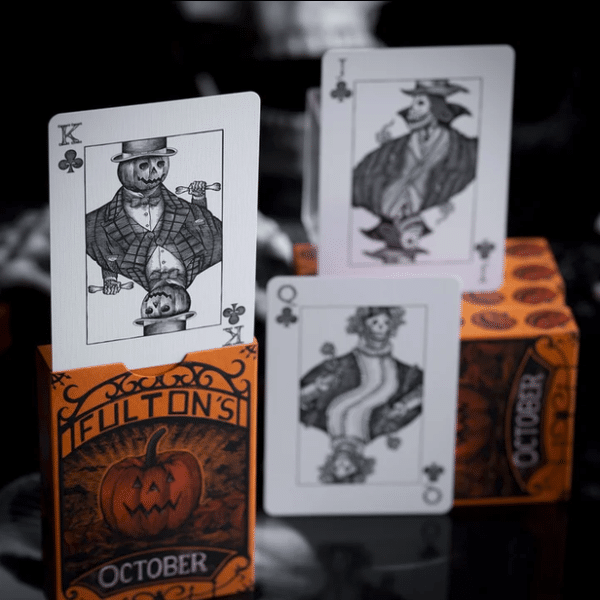 October V2 Pumpkin Orange Limited Gilded- Pearl Playing Cards by Fulton - Image 13