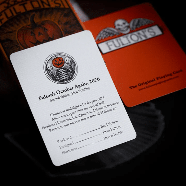 October V2 Pumpkin Orange Limited Gilded- Pearl Playing Cards by Fulton - Image 10