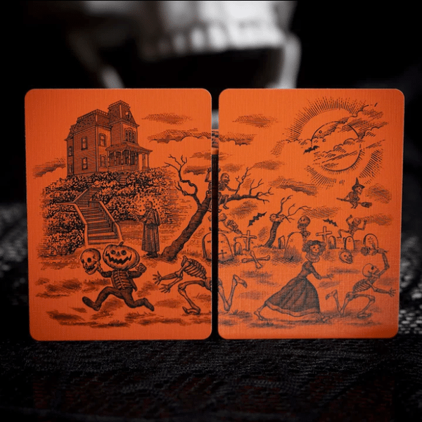 October V2 Pumpkin Orange Limited Gilded- Pearl Playing Cards by Fulton - Image 9