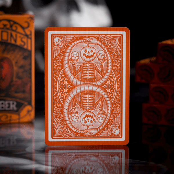 October V2 Pumpkin Orange Limited Gilded- Pearl Playing Cards by Fulton - Image 5
