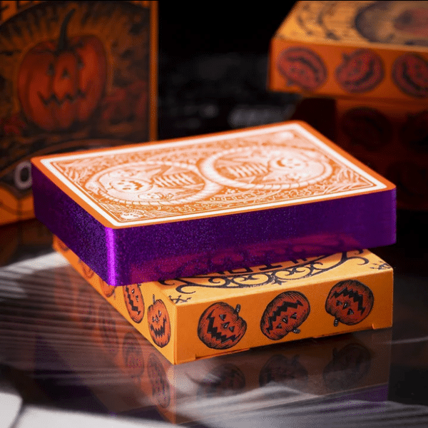 October V2 Pumpkin Orange Limited Gilded- Purple Playing Cards by Fulton