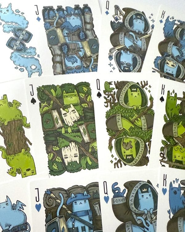 Meowgicians- Green-Blue Playing Cards - Image 5